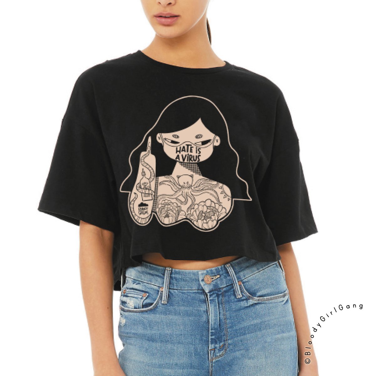 Hate Is A Virus Crop Tee