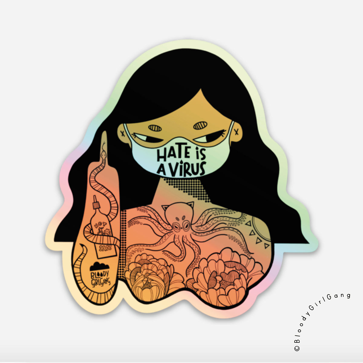 Hate Is A Virus Sticker